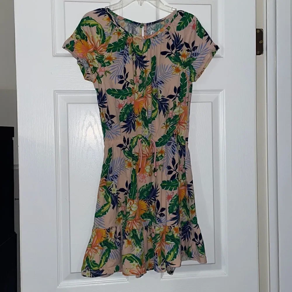 ✨Gap Kids Tropical Floral Cotton Short Sleeve Dress